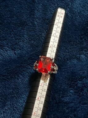 Red Crystal Statement Ring - Women Jewelry Sterling 6